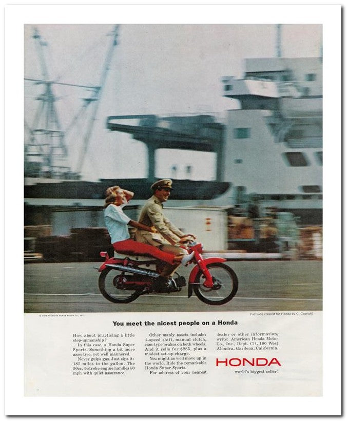 8x10 Vintage Ad 1964 You Meet The Nicest People On A Honda 02062501907