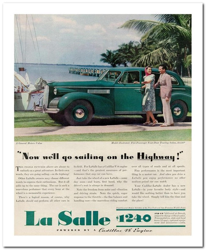 8x10 Vintage Ad 1939 La Salle 1240 02062502015