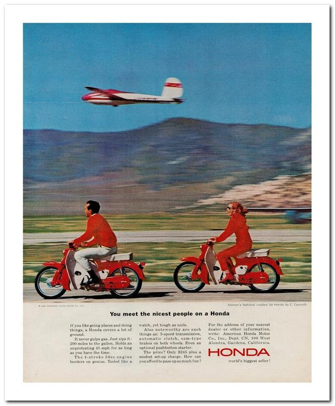 8x10 Vintage Ad 1964 You Meet The Nicest People On A Honda 02062502033