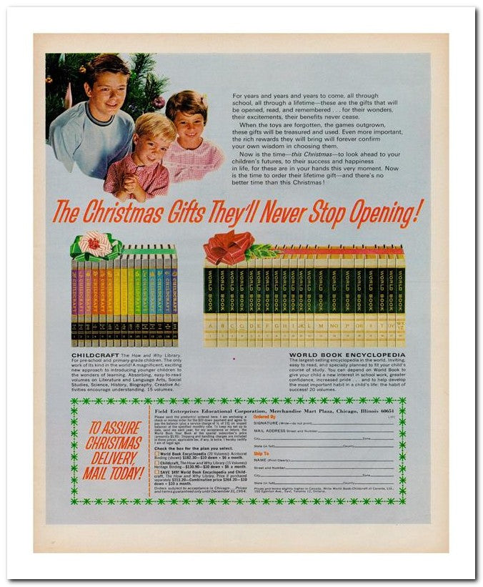 8x10 Vintage Ad 1964 The Christmas Gifts They Ll Never Stop Open 02062502054