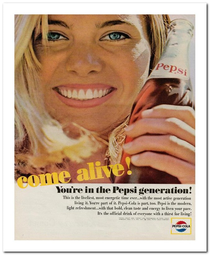 8x10 Vintage Ad 1964 You Re In The Pepsi Generation 02062502086