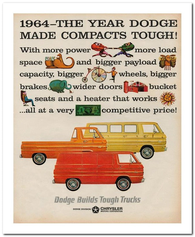 8x10 Vintage Ad 1964 Mad E Compacts Tough 02062502230