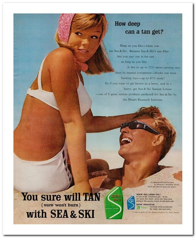 8x10 Vintage Ad 1964 You Sure Will Tan 02062502239