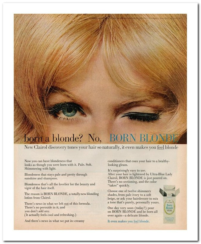 8x10 Vintage Ad 1965 Born A Blonde No Born Blonde 02062502269