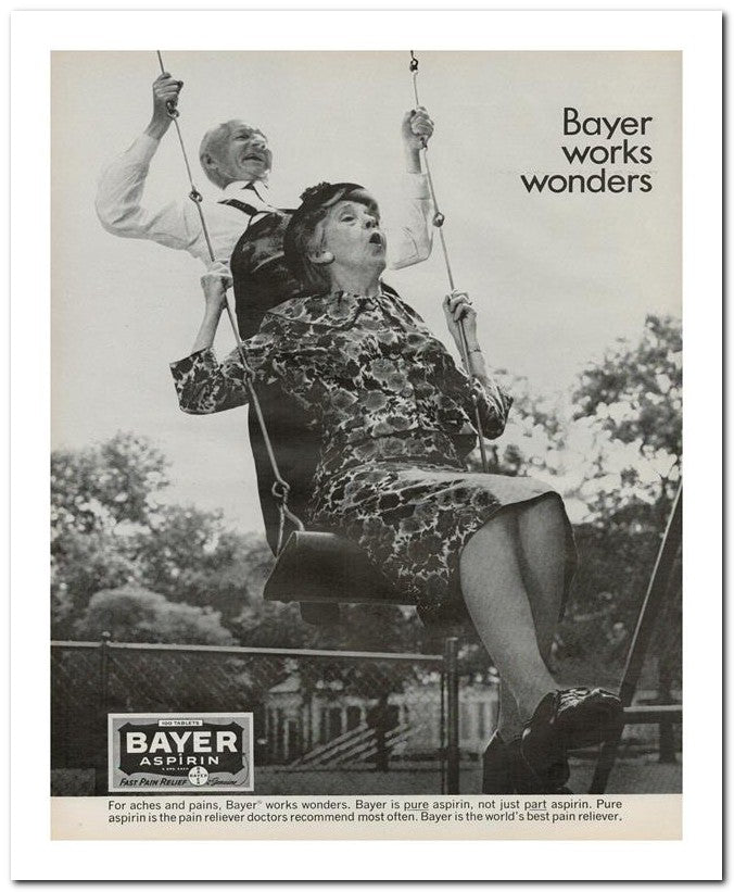 8x10 Vintage Ad 1965 Aspirin Is The Pain Reliever Doctors Recomm 02062502284