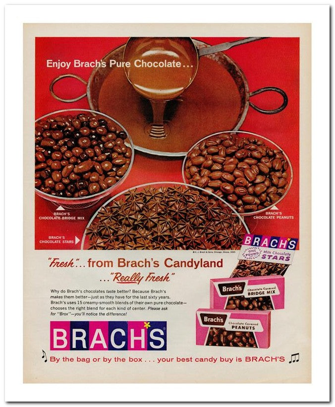 8x10 Vintage Ad 1965 Brachs 02062502333