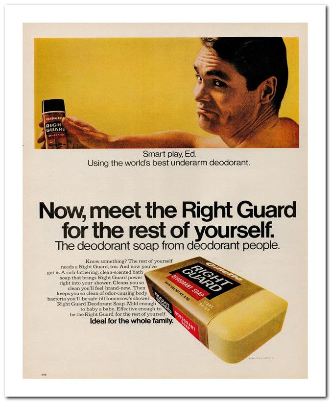8x10 Vintage Ad 1967 Now Meet The Right Guard 02062502479