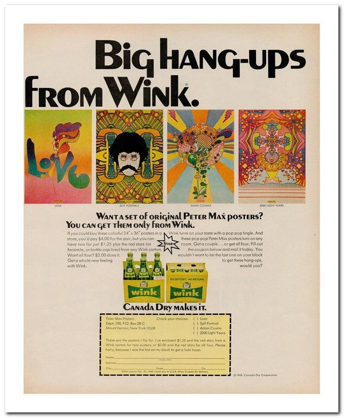 8x10 Vintage Ad 1968 From Wink 02062502509