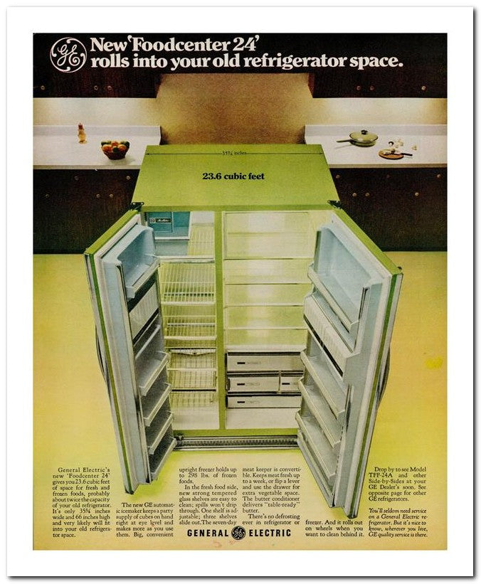 8x10 Vintage Ad 1968 Rolls Into Your Old Refrigerator Space 02062502512