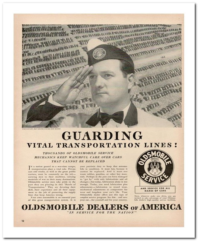 8x10 Vintage Ad 1942 Oldsmobile Dealers Of America 02062502565