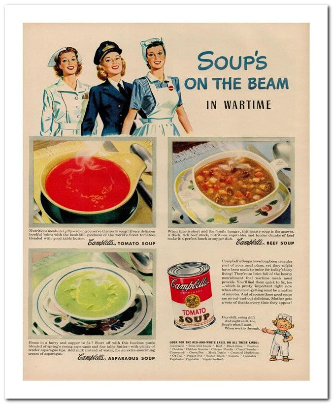8x10 Vintage Ad 1944 Soup's 02062502672