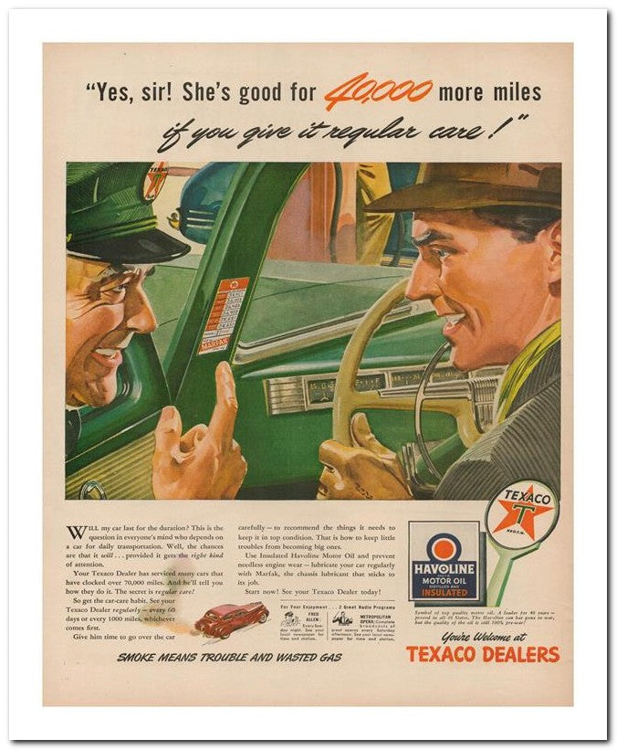 8x10 Vintage Ad 1944 Yes Sir She's Good For 40 000 More Miles 02062502709