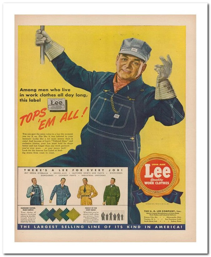 8x10 Vintage Ad 1944 Lee 02062502713