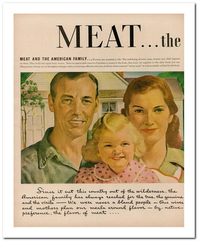 8x10 Vintage Ad 1944 Meat 02062502721