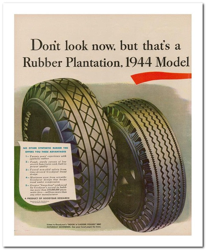 8x10 Vintage Ad 1944 Rubber Plantation 1944 Model 02062502827