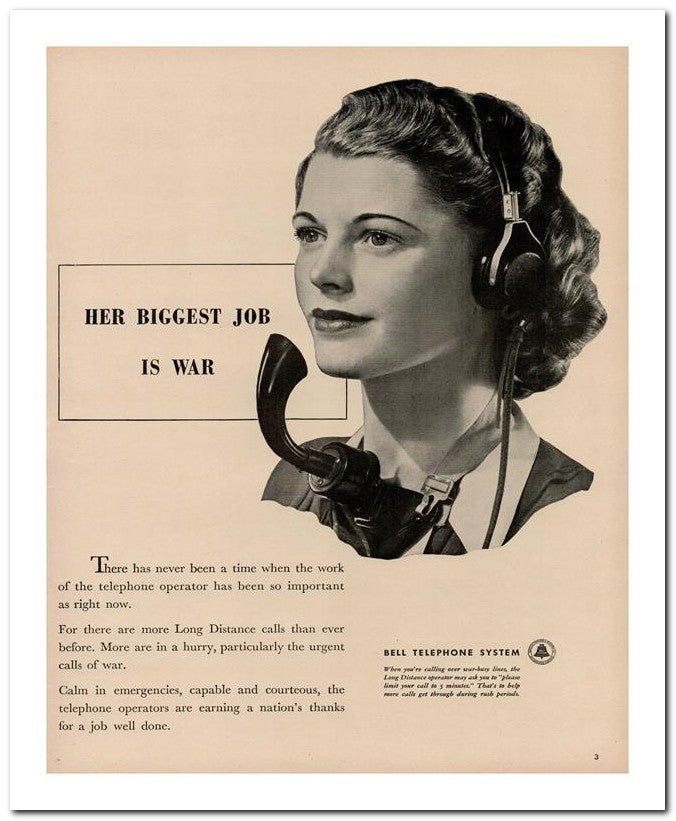 8x10 Vintage Ad 1944 There Has Never Been A Time When The Work 02062502837