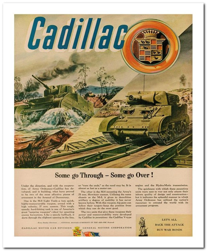 8x10 Vintage Ad 1944 Cad Illac 02062502844