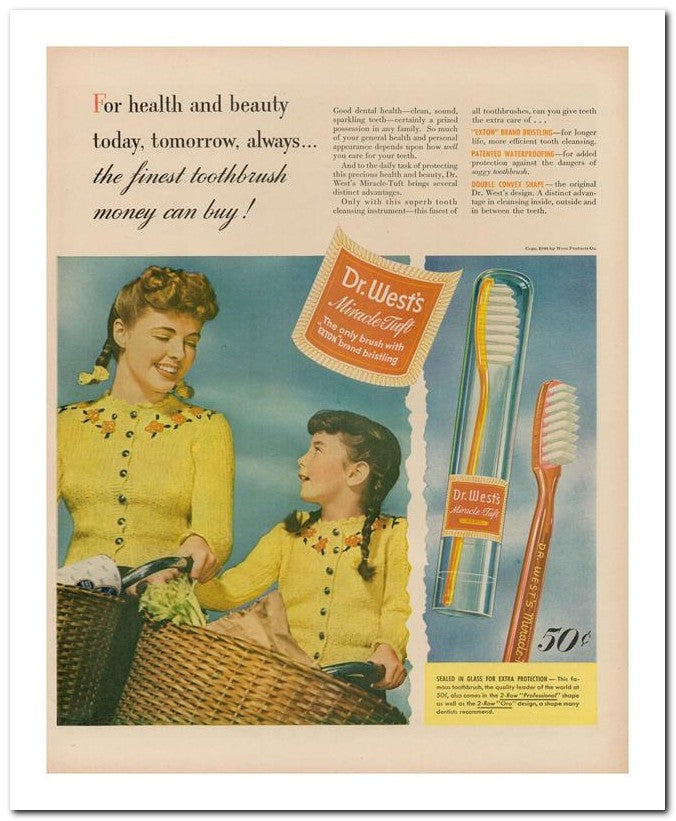 8x10 Vintage Ad 1944 The Finest Toothbrush 02062502885