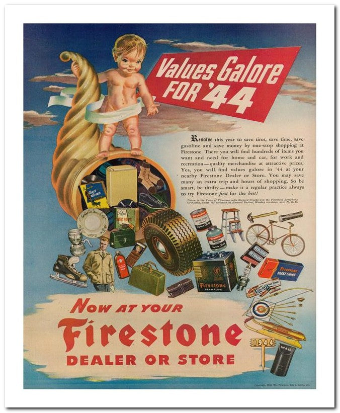 8x10 Vintage Ad 1944 Firestone 02062503099