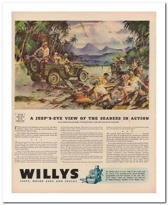 8x10 Vintage Ad 1944 Willys 02062503132