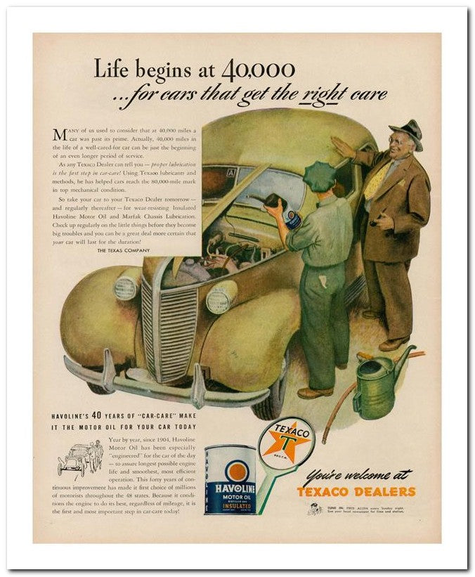 8x10 Vintage Ad 1944 For Cars That Get The Right Care 02062503171