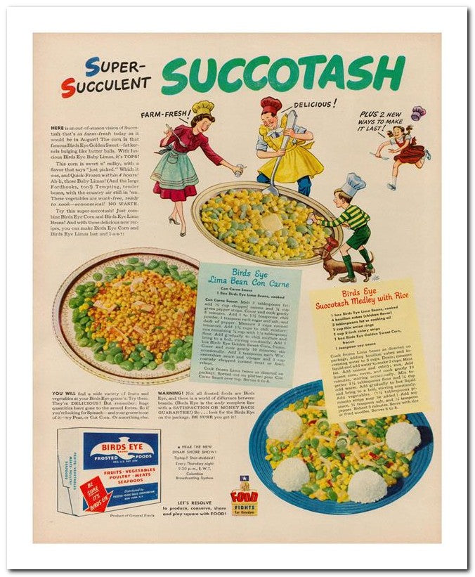 8x10 Vintage Ad 1944 Succotash 02062503187