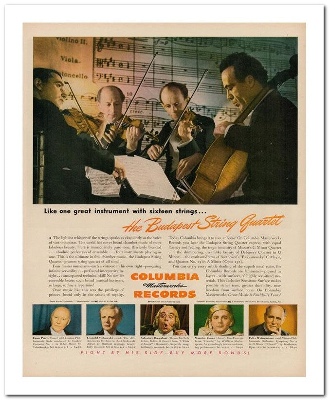 8x10 Vintage Ad 1944 The Budapest String 02062503191