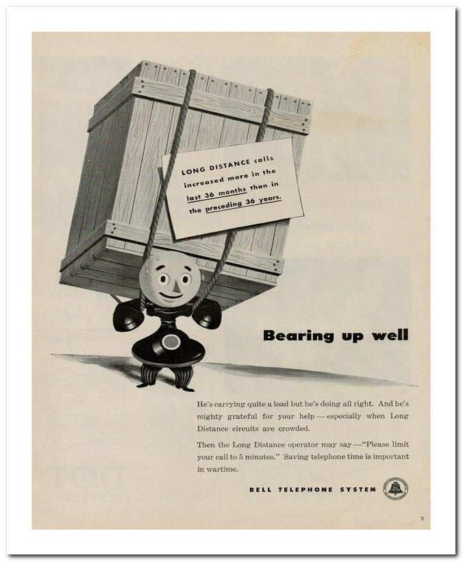 8x10 Vintage Ad 1944 Bearing Up Well 02062503244