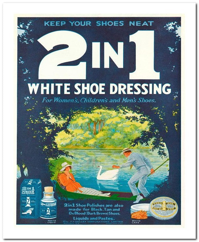 8x10 1920s Ad 2in1 White Shoe Dressing 07042500003