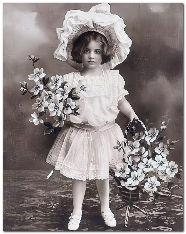 Belle Epoque Children 1900's Flower Girl 8x10 Photo Print 23052500028