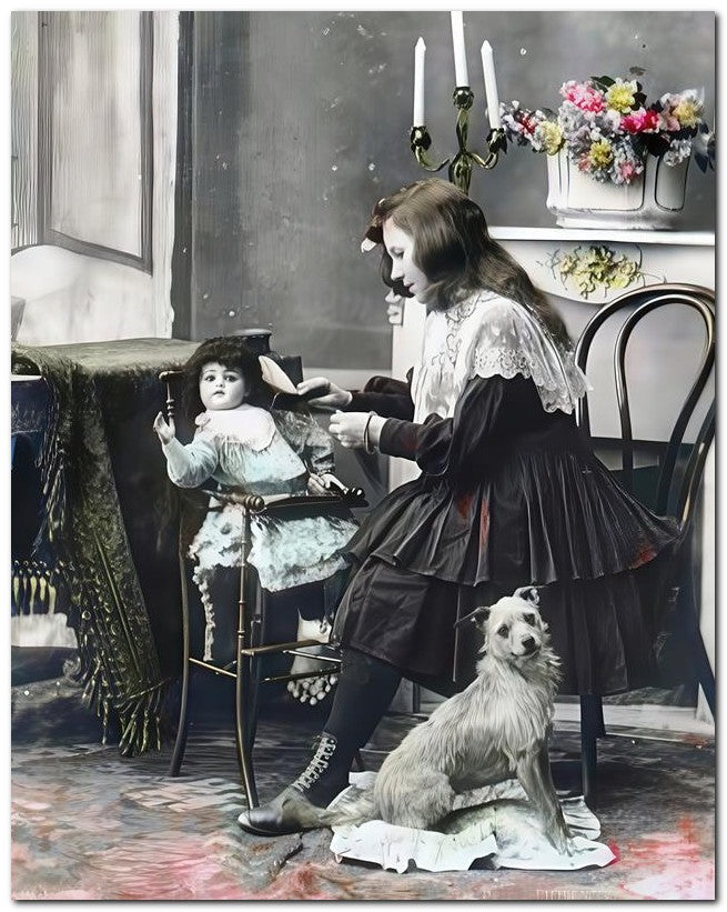 Belle Epoque Children 1903 Brush Doll Hair 8x10 Photo Print 23052500067
