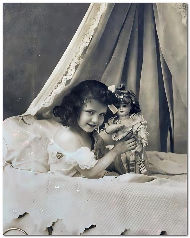 Belle Epoque Children 1903 Doll Bed 8x10 Photo Print 23052500069