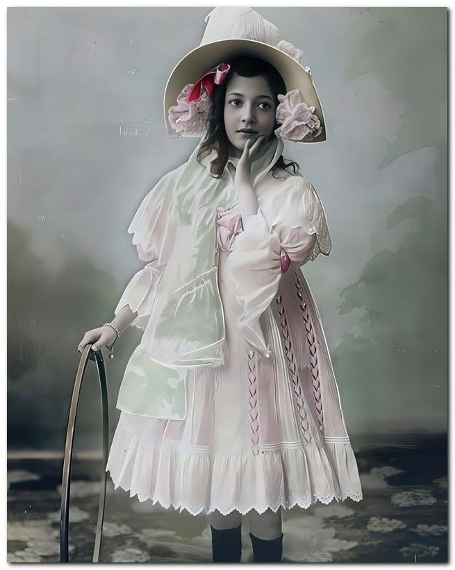 Belle Epoque Children 1905 Hoop Girl 8x10 Photo Print 23052500090