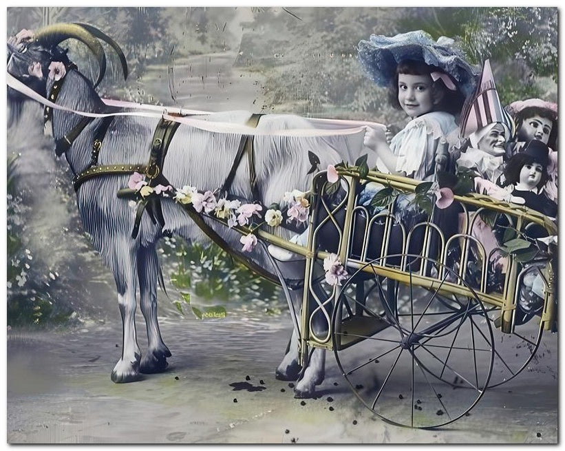 Belle Epoque Children 1906 Goat Cart 8x10 Photo Print 23052500116