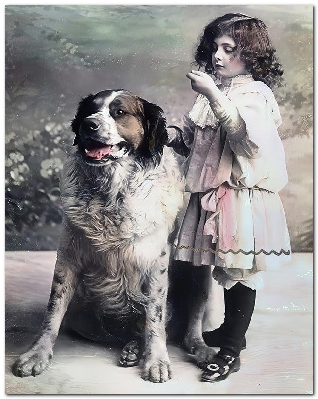 Belle Epoque Children 1906 St Bernard Girl 8x10 Photo Print 23052500124