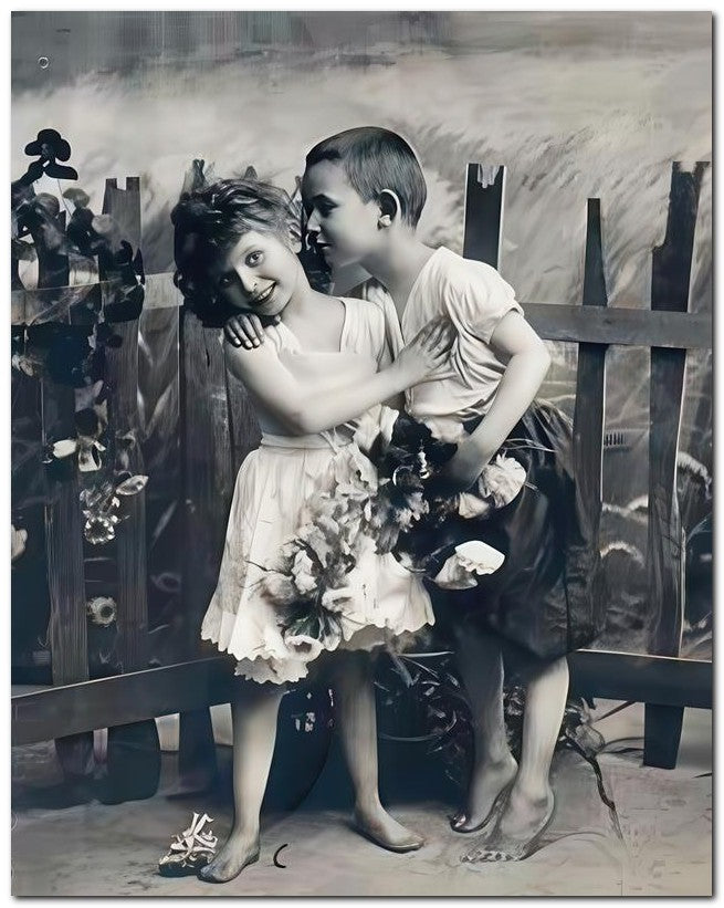 Belle Epoque Children 1908 Go Away Kiss 8x10 Photo Print 23052500230