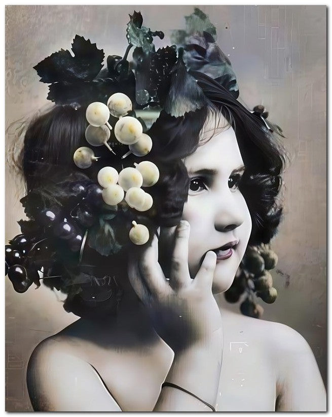 Belle Epoque Children 1908 Grape Head 8x10 Photo Print 23052500231