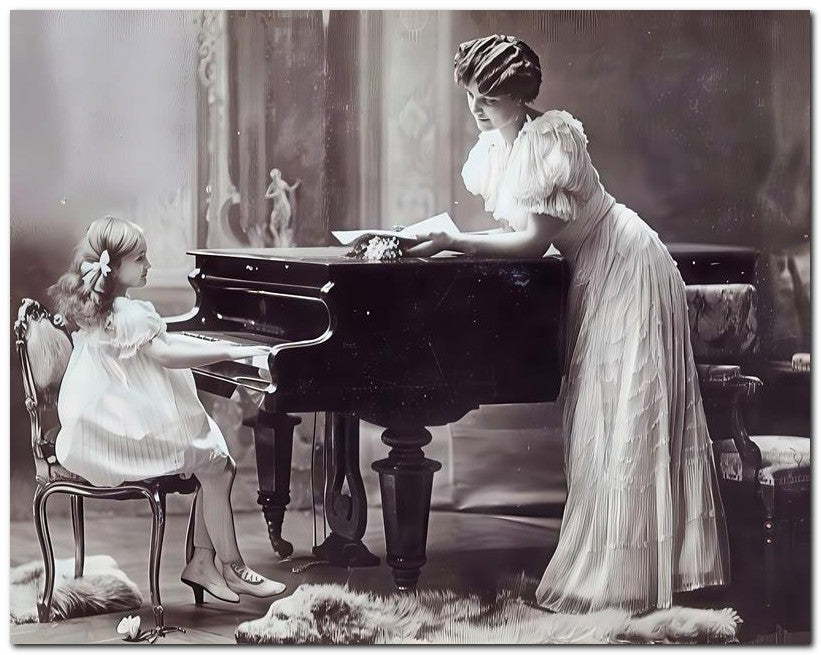 Belle Epoque Children 1909 Piano Duo 8x10 Photo Print 23052500288