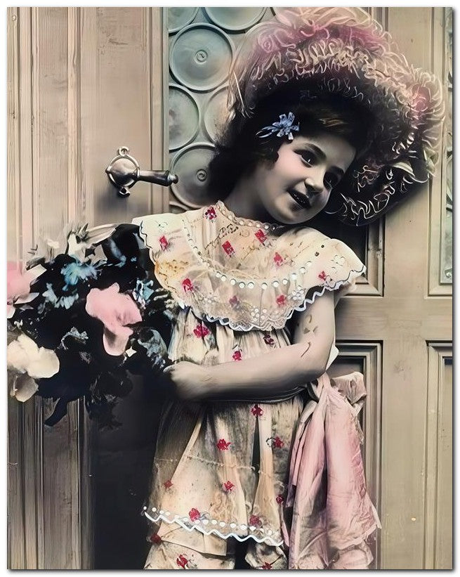 Belle Epoque Children 1909 Roses Child 8x10 Photo Print 23052500294