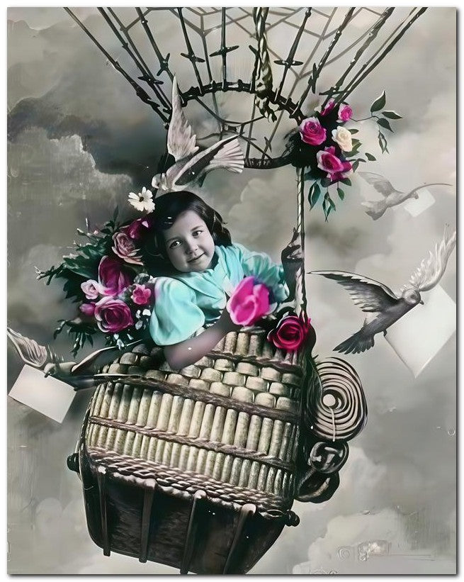 Belle Epoque Children 1910 Air Balloon 8x10 Photo Print 23052500338