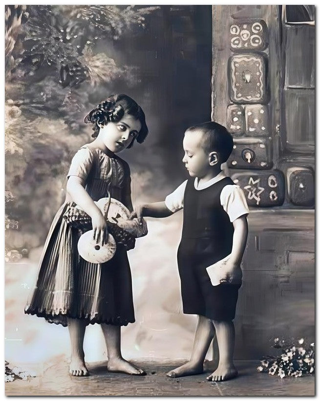 Belle Epoque Children 1910 Barefooted 8x10 Photo Print 23052500352