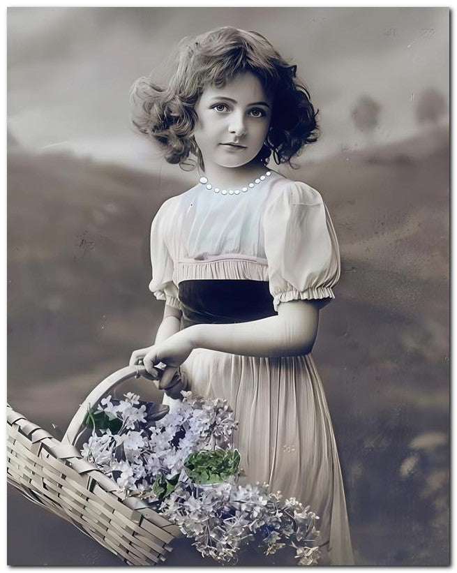Belle Epoque Children 1910 Basket Beauty 8x10 Photo Print 23052500353