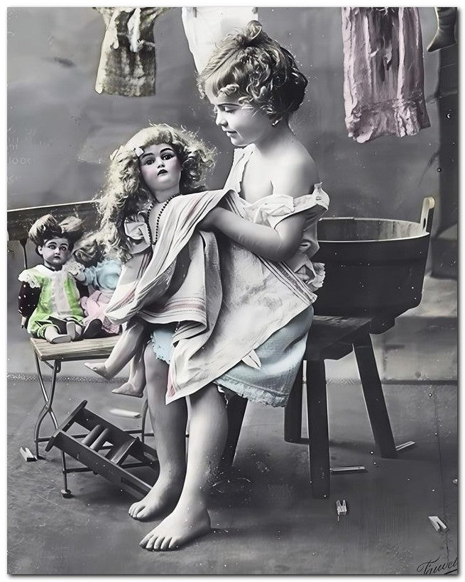 Belle Epoque Children 1910 Bath Time 8x10 Photo Print 23052500358
