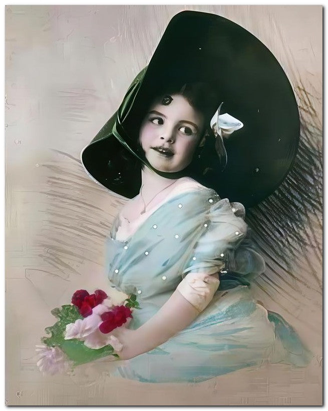 Belle Epoque Children 1910 Big Hat Girl 8x10 Photo Print 23052500390