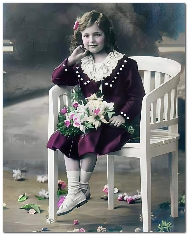 Belle Epoque Children 1910 Burgundy 8x10 Photo Print 23052500448