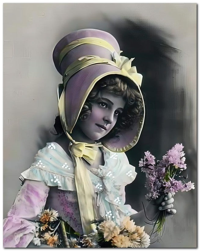 Belle Epoque Children 1910 Cap Lilacs 8x10 Photo Print 23052500462