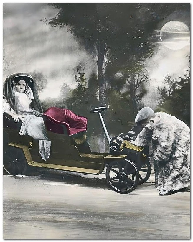 Belle Epoque Children 1910 Crank Car 8x10 Photo Print 23052500513