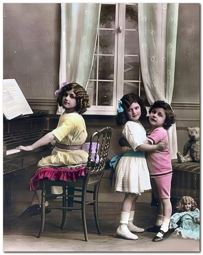 Belle Epoque Children 1910 Dance Piano 8x10 Photo Print 23052500546