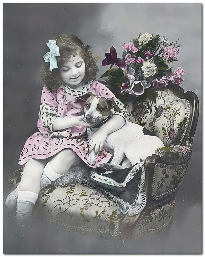 Belle Epoque Children 1910 Dog Chair 2 8x10 Photo Print 23052500556