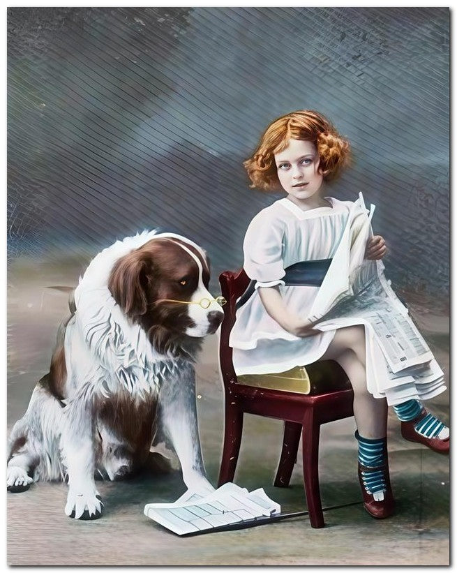 Belle Epoque Children 1910 Dog Paper 8x10 Photo Print 23052500564